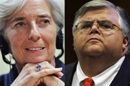 Bộ trưởng Bộ Tài chính Pháp Christine Lagarde và Thống đốc Ngân hàng Trung ương Mexico Augustin G. Carstens.