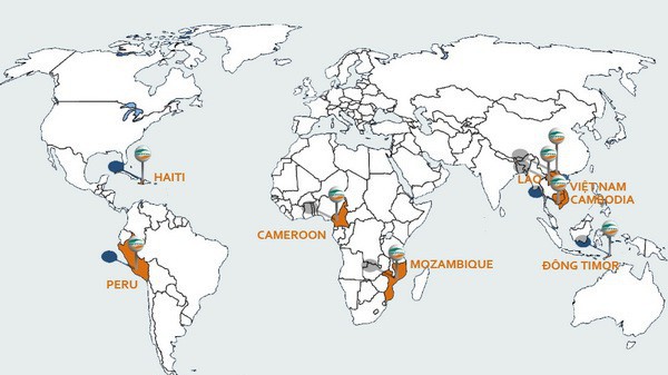 Bản đồ đầu tư của Viettel trên thế giới. Viettel hiện có khoảng 60 triệu thuê bao ở Việt Nam và hơn 30 triệu thuê bao tại 10 quốc gia khác, chủ yếu ở châu Á và châu Phi.
