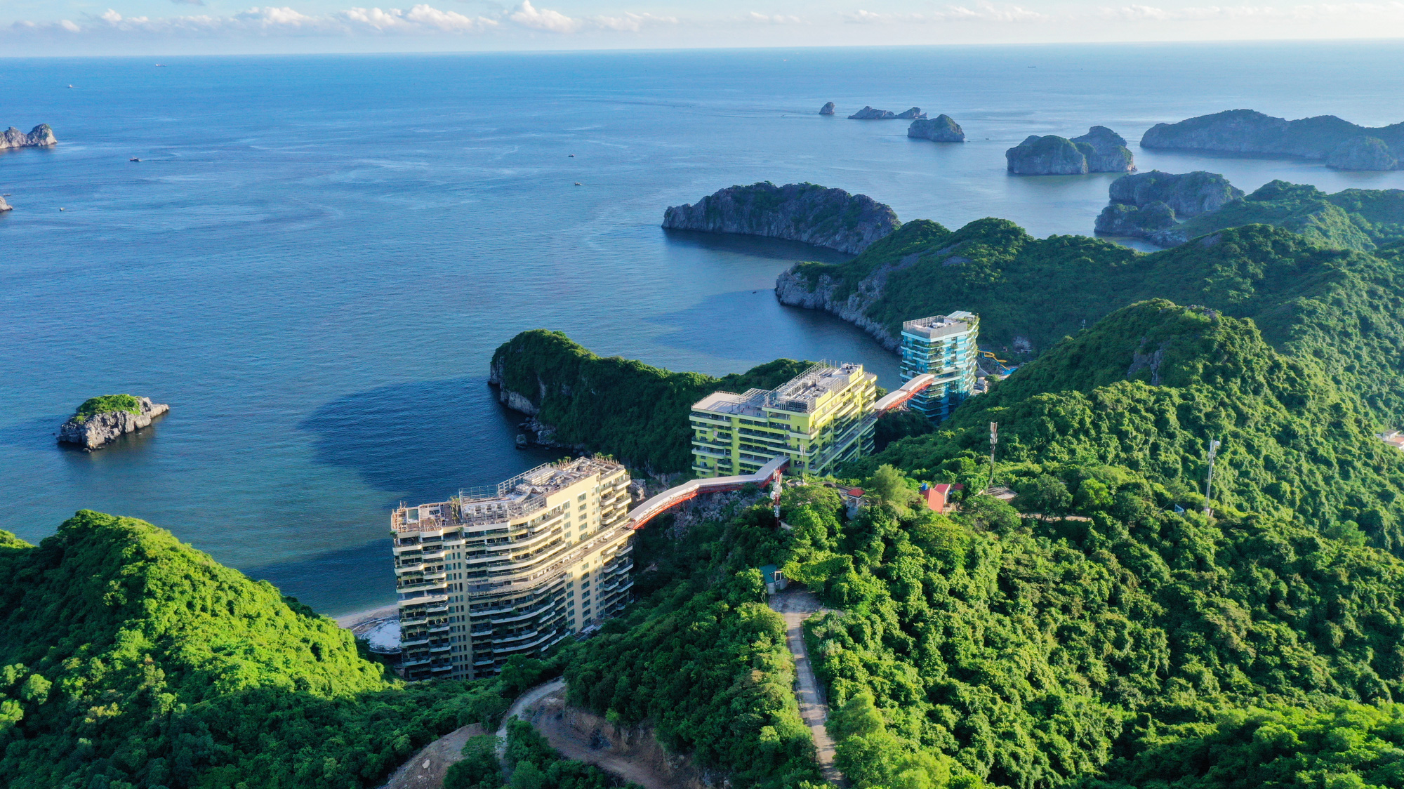 Flamingo định nghĩa màu xanh trong những công trình của mình từ cả yếu tố bên ngoài và nội tại.