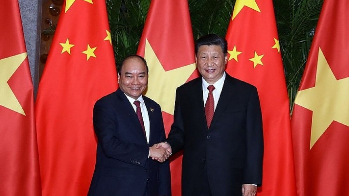 Thủ tướng Nguyễn Xuân Phúc hội kiến Chủ tịch Trung Quốc Tập Cận Bình tại Thượng Hải, Trung Quốc - Ảnh:  TTXVN.