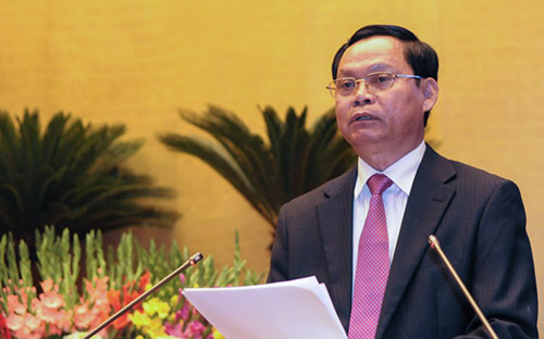 Tổng thanh tra Chính phủ Huỳnh Phong Tranh trình bày báo cáo về công tác phòng chống tham nhũng<br>