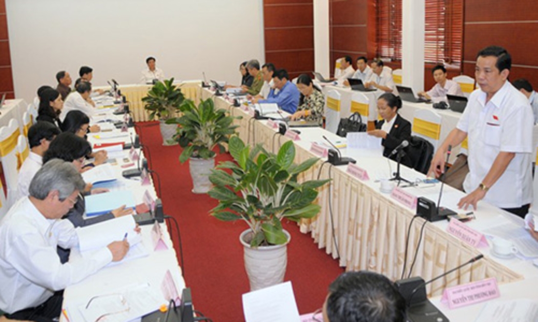 Một buổi họp tổ của Quốc hội.<br>