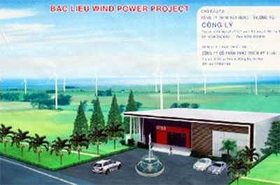 Phối cảnh nhà máy điện gió Bạc Liêu.