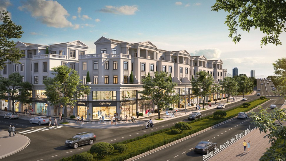Phối cảnh shophouse Vinhomes Marina có diện tích 105 - 267m2, đa dạng sự lựa chọn cho khách hàng.