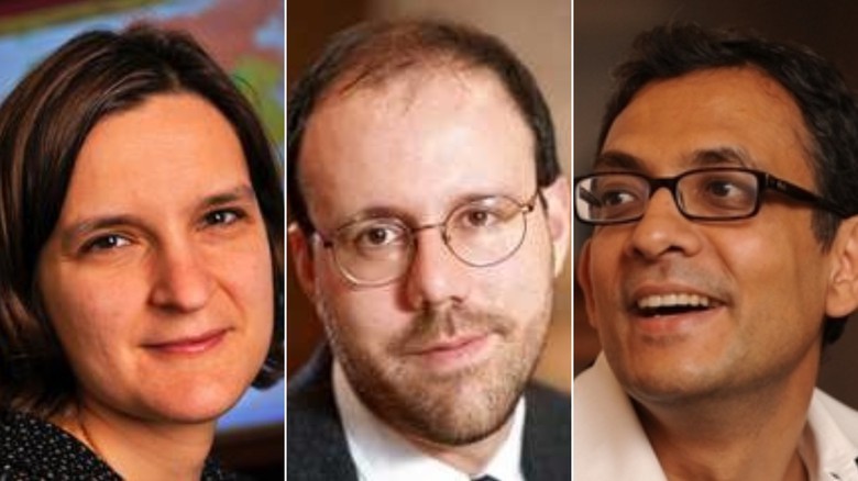 Esther Duflo, Michael Kremer và Abhijit Banerjee giành giải Nobel Kinh tế năm 2019 - Ảnh: CNN. 