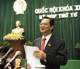 Trong phần giải trình trước khi trả lời chất vấn trực tiếp, Thủ tướng đã dành nhiều thời gian nói về một vấn đề nóng bỏng trên nghị trường từ đầu kỳ họp đến nay, đó là điều hành xuất khẩu gạo. - Ảnh: Website Chính phủ.