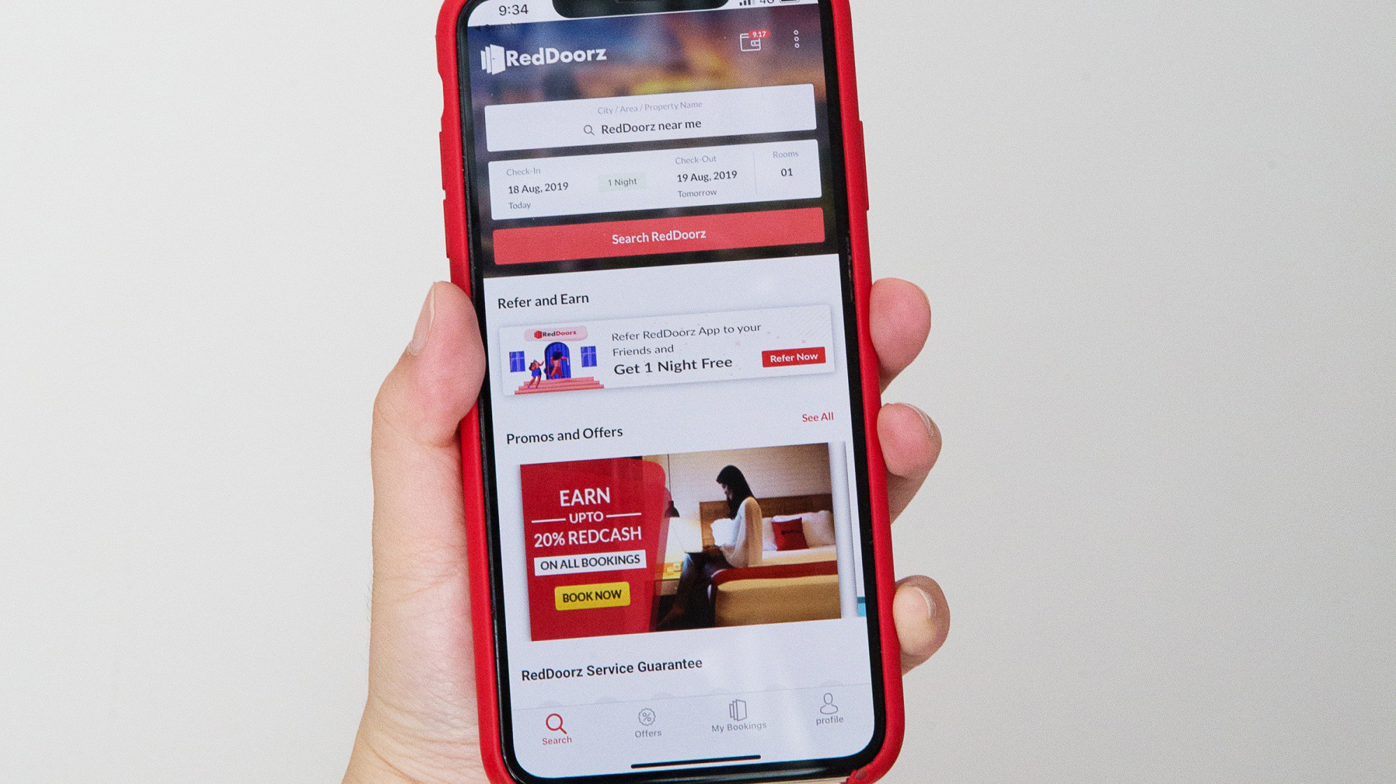 Giao diện ứng dụng của RedDoorz - Ảnh: Asia PR Werkz.