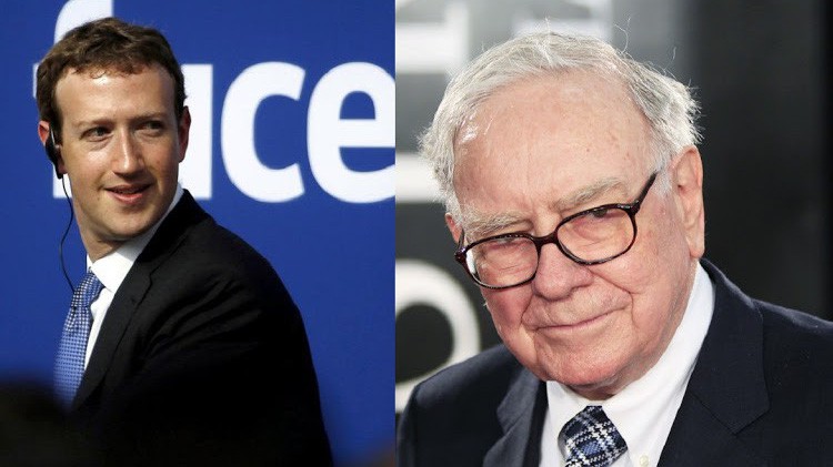 Tỷ phú Mark Zuckerberg (trái) và tỷ phú Warren Buffett.