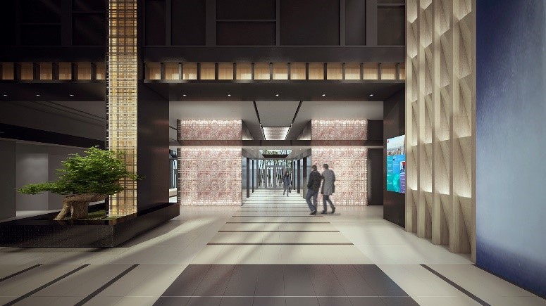 Phối cảnh sảnh chính Tòa nhà Leadvisors Tower, 36 Phạm Văn Đồng, Hà Nội.