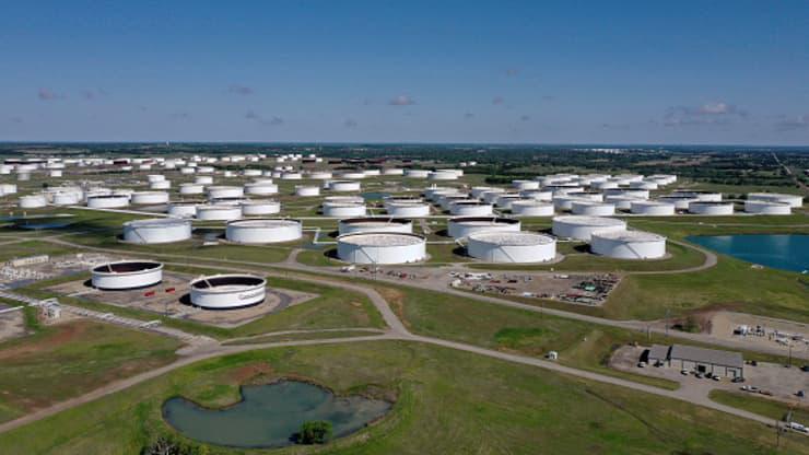 Kho dầu thương mại lớn nhất của Mỹ ở Cushing, Oklahoma - Ảnh: Getty/CNBC.