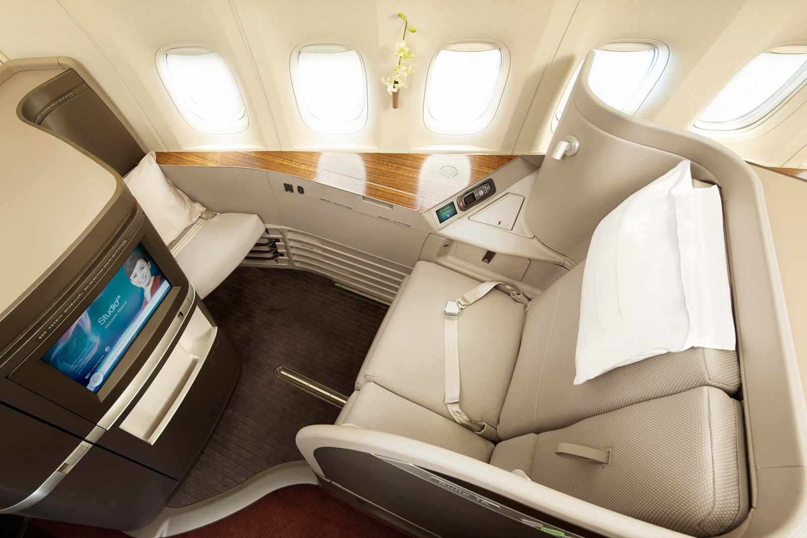 Hình ảnh trên khoang hạng nhất của Cathay Pacific - Ảnh: Cathay Pacific