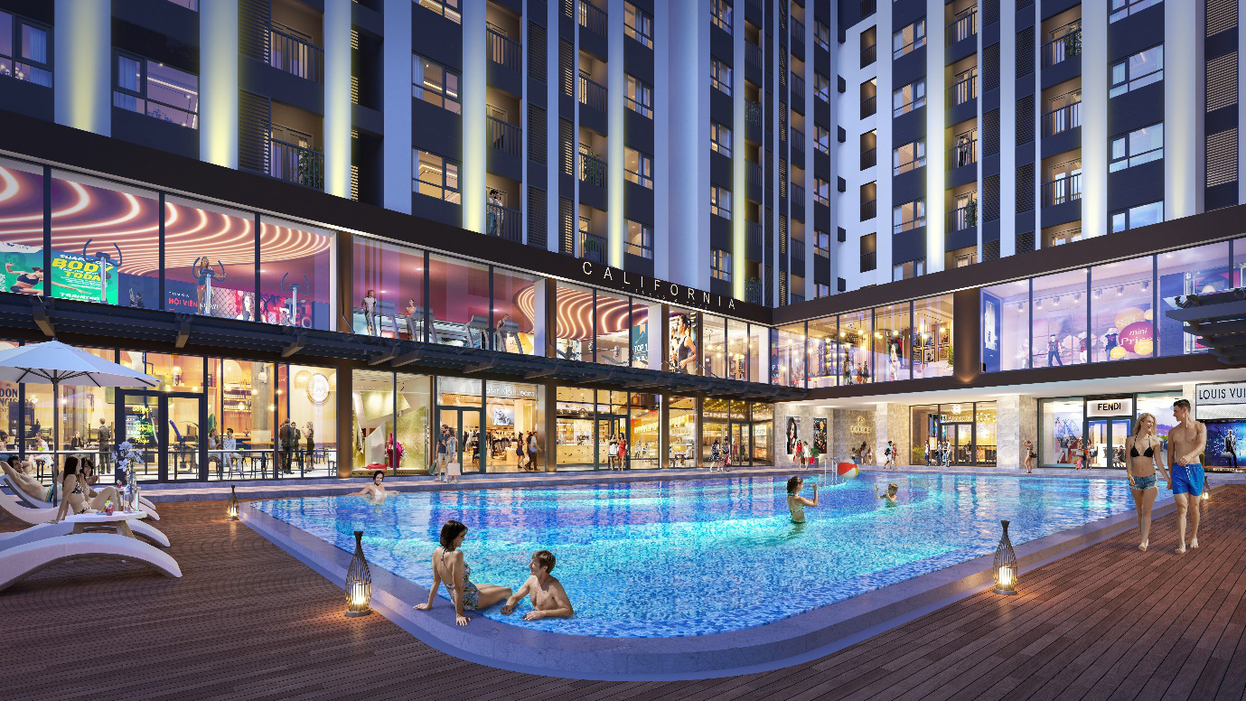 Hồ bơi đẳng cấp mang đến trải nghiệm sống khác biệt cho cư dân.