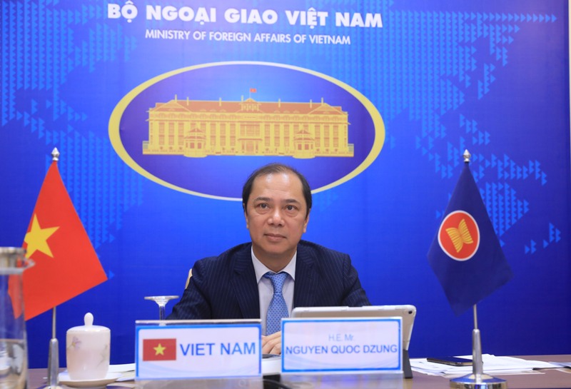 Thứ trưởng Bộ Ngoại giao Nguyễn Quốc Dũng tham dự Diễn đàn ASEAN-Australia lần thứ 33 theo hình thức trực tuyến - Ảnh: Bộ Ngoại giao