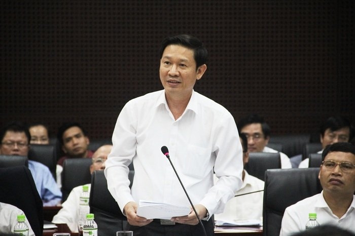 Chánh văn phòng UBND thành phố Đà Nẵng Trần Đình Quỳnh trao đổi với báo chí chiều 27/3.<br>