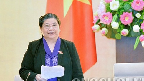 Phó chủ tịch Quốc hội Tòng Thị Phóng phát biểu tại phiên họp.