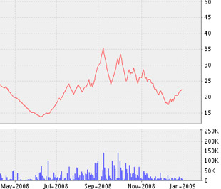 Biểu đồ diễn biến giá cổ phiếu DXP kể từ tháng 5/2008 đến nay - Nguồn ảnh: VNDS.