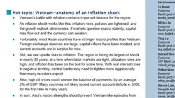 Merrill Lynch “mổ xẻ” lạm phát ở Việt Nam