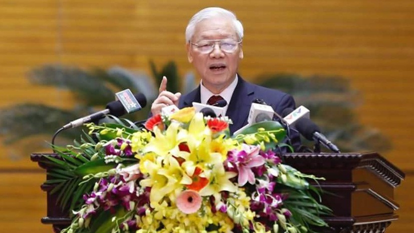 Tổng bí thư Nguyễn Phú Trọng phát biểu tại hội nghị.