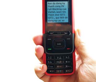 Đăng ký dịch vụ chặn cuộc gọi Call Blocking của Viettel - Ảnh: Minh Phúc.