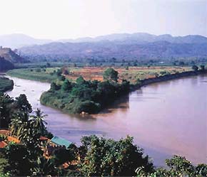 Một ngã ba sông Mekong trên đất Thái Lan.