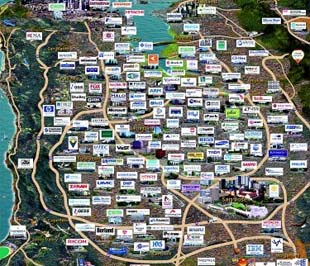 Sơ đồ các công ty trong Thung lũng Silicon.