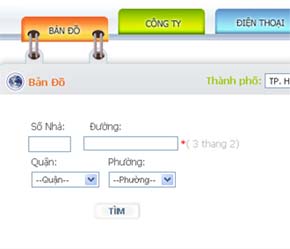 Một phần giao diện trang web diadiem.com.