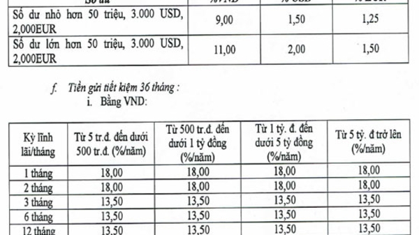 Đỉnh mới lãi suất huy động VND: 18%/năm