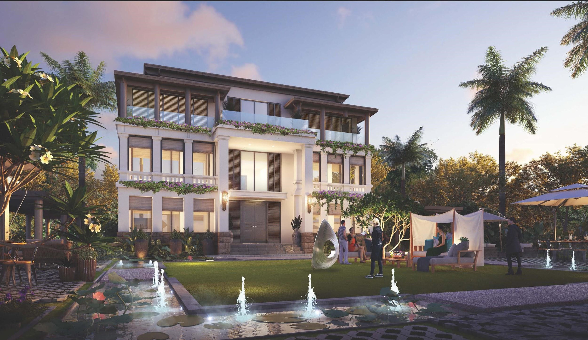 Biệt thự VIP tại dự án Sunshine Heritage ở Hà Nội, một chốn nghỉ dưỡng tuyệt hảo kéo dài trải nghiệm bất tận từ ngày sang đêm.