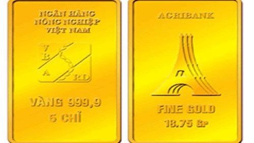 Sản phẩm vàng miếng 3 chữ A của Tổng Công ty Vàng Agribank Việt Nam.