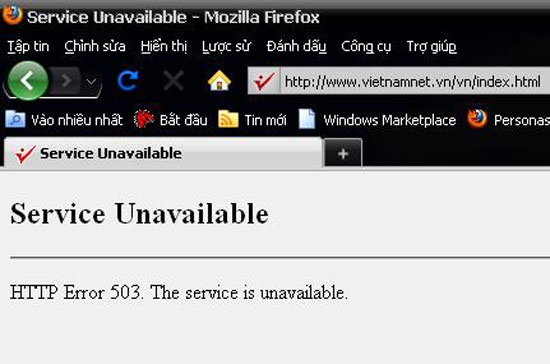 Ảnh chụp màn hình trang VietNamNet lúc 7h sáng ngày 6/1.