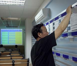 Áp lực xả lũ hôm nay đã nhấn nhiều cổ phiếu lớn xuống dưới mốc tham chiếu - Ảnh: VNN.