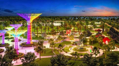 Công viên nghệ thuật đương đại là nơi trưng bày hàng chục biểu tượng nghệ thuật đặc sắc, có những biểu tượng cao tới 10m sẽ làm nên điểm nhấn ấn tượng giữa Công viên 36ha. Ngay gần đó, cầu ngắm cảnh kết nối khu đảo tiện ích cũng được nâng cấp thiết kế nổi bật với hệ thống ánh sáng rực rỡ, đầy màu sắc.