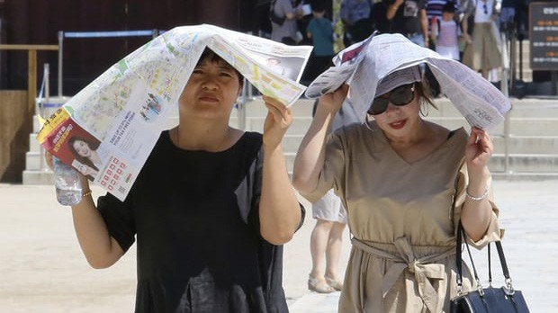 Nhiệt độ tại thủ đô Seoul - nơi khoảng một nửa dân số Hàn Quốc sinh sống, đã lên tới 39,6 độ C vào tuần trước, mức cao nhất trong 111 năm qua. Ảnh: AP.