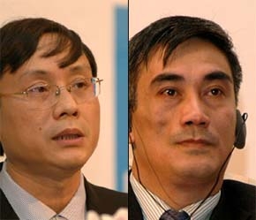 Ông Vũ Bằng (bên trái) và ông Trần Xuân Hà - Ảnh: Quang Phúc.