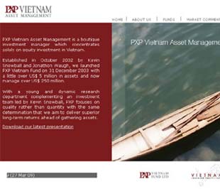 Trang chủ website của PXP Việt Nam.