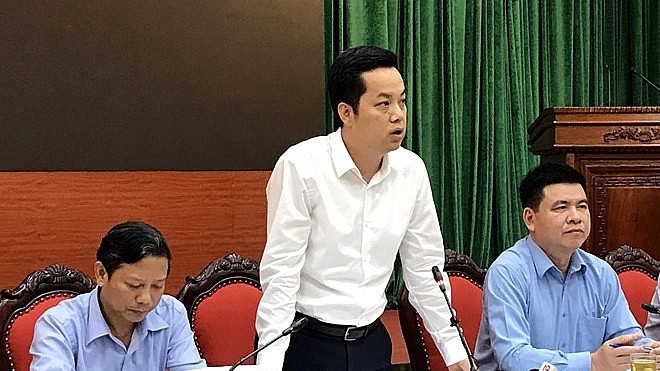 Chánh văn phòng UBND thành phố Hà Nội Vũ Đăng Định trao đổi với báo chí chiều 22/10.
