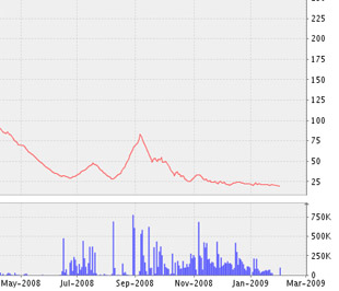 Biểu đồ diễn biến giá cổ phiếu BVS kể từ tháng 5/2008 đến nay - Nguồn ảnh: VNDS.