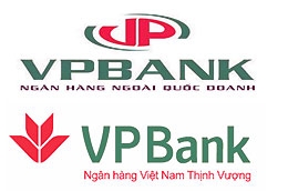 Logo cũ (trên) và logo mới (dưới) của VPBank.