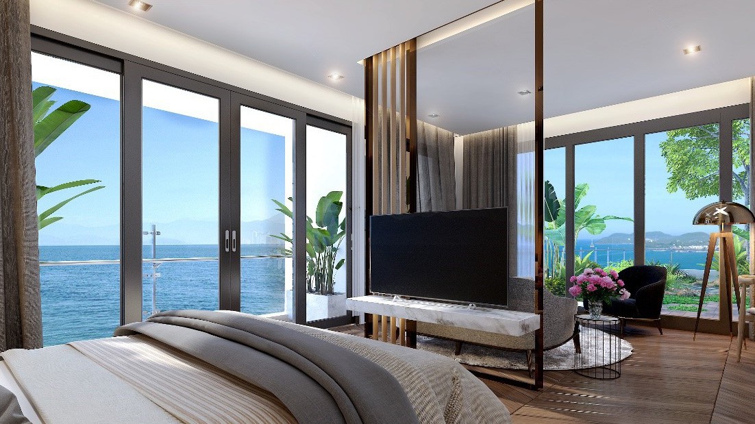 Các căn hộ tại Scenia Bay đều có tầm nhìn hướng biển trực diện.
