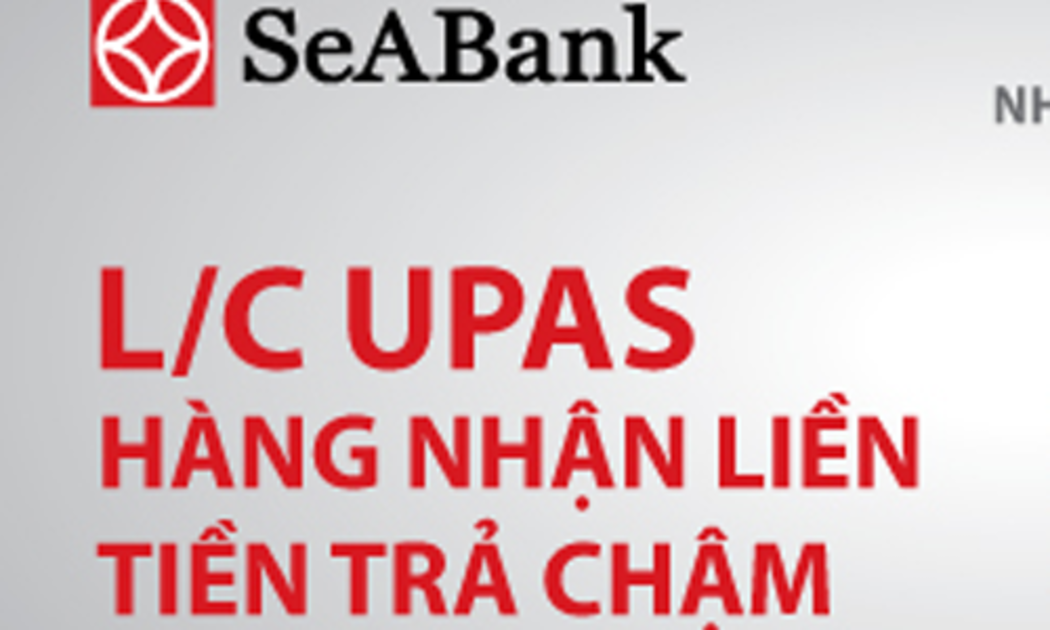 Với việc cung cấp sản phẩm L/C UPAS, cùng với chương trình ưu đãi hấp 
dẫn, SeABank hi vọng sẽ mang lại một giải pháp tài chính tối ưu cho các 
doanh nghiệp nhập khẩu có nhu cầu vay vốn với lãi suất thấp. 