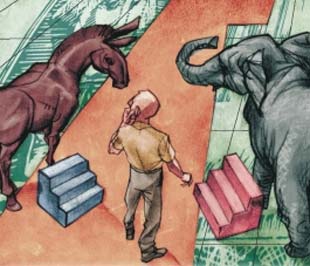 Hai đảng Dân chủ và Cộng hòa của Mỹ luôn có chính sách kinh tế khác biệt.