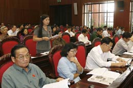 Trong tuần làm việc đầu tiên, Quốc hội đã cho ý kiến về 4 dự án luật  - Ảnh: TTXVN.