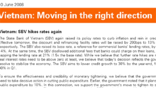 Báo cáo ngoại đồng loạt hưởng ứng tăng lãi suất, tăng tỷ giá