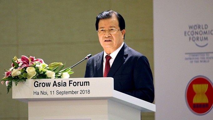 Phó Thủ tướng Trịnh Đình Dũng phát biểu khai mạc tại Diễn đàn Tăng trưởng châu Á 2018.
