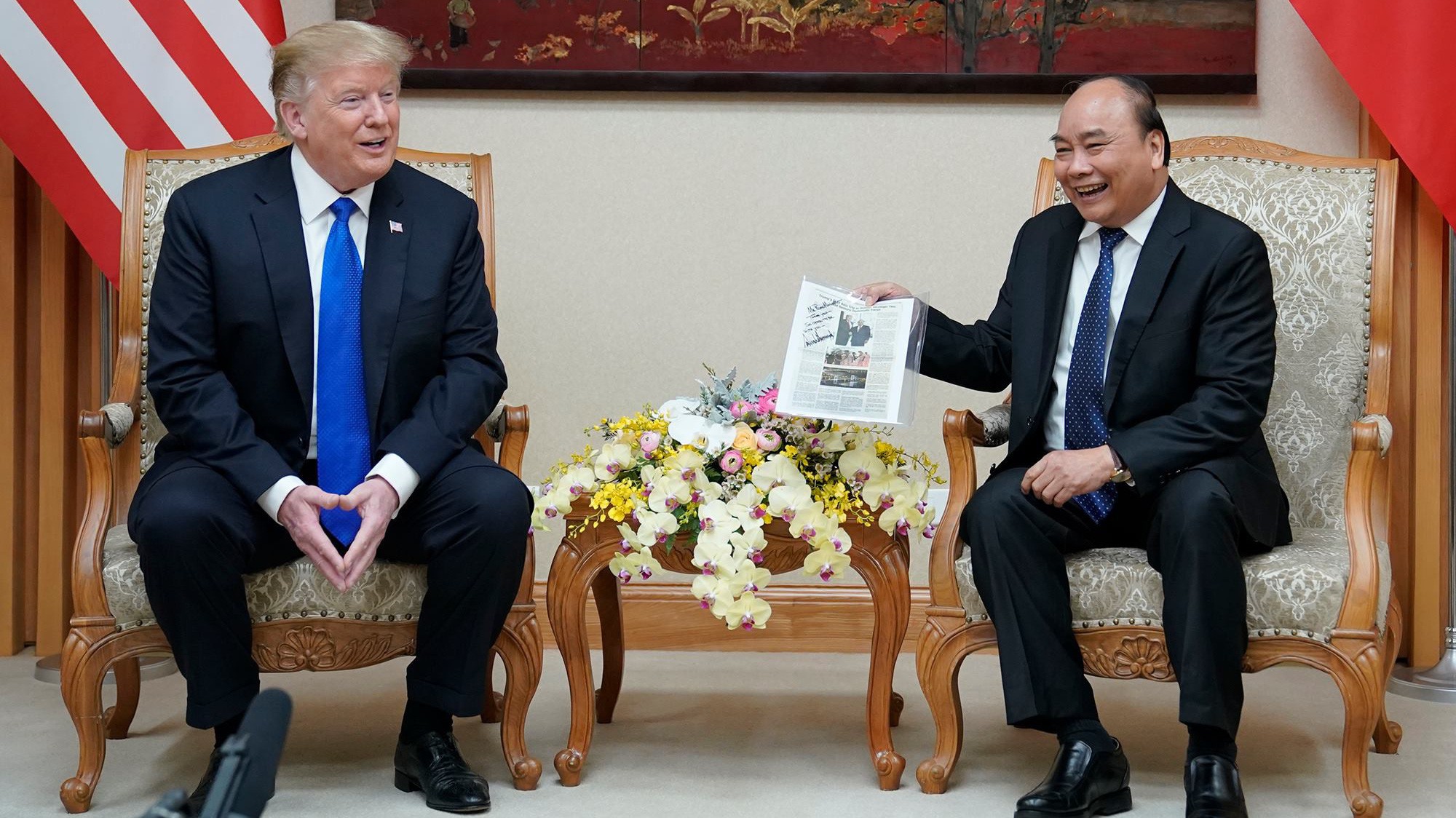 Thủ tướng Nguyễn Xuân Phúc hội kiến Tổng thống Mỹ Donald Trump - Ảnh: Gia Linh.