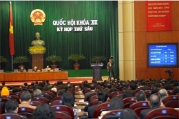 Tại kỳ họp thứ sáu, Quốc hội đã ra Nghị quyết về việc nâng cao hiệu lực, hiệu quả thực hiện chính sách, pháp luật quản lý, sử dụng vốn, tài sản Nhà nước tại tập đoàn, tổng công ty Nhà nước.