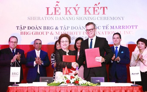 Lễ ký kết giữa Tập đoàn BRG và Tập đoàn Marriott International công bố hợp tác về dự án khách sạn Sheraton Đà Nẵng.
