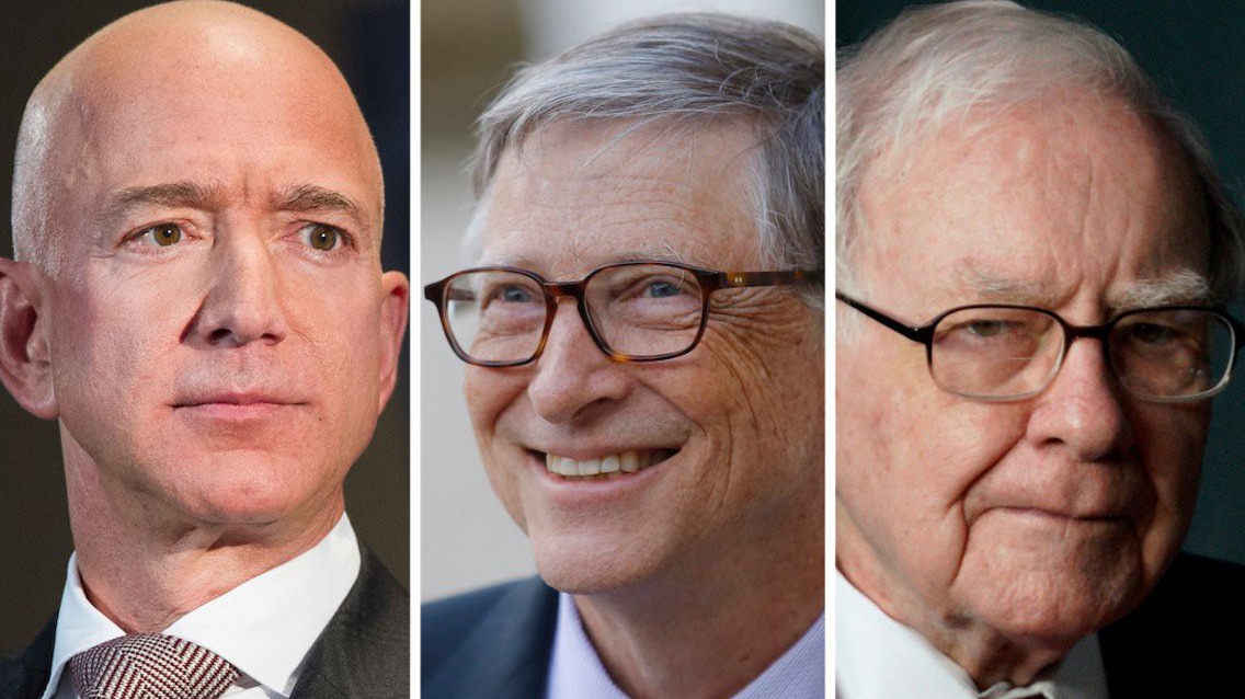 Jeff Bezos, Bill Gates, và Warren Buffett là 3 người giàu nhất tại Mỹ và toàn thế giới - Ảnh: AP Images.