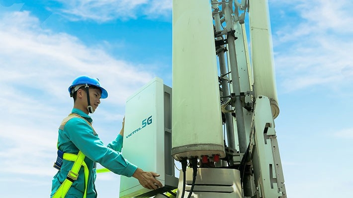 Trạm phát sóng 5G đầu tiên của nhà mạng Viettel tại Tp.HCM .