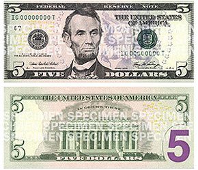 Bạn muốn học cách nhận biết đồng 5 USD mới để trở thành chuyên gia về tiền tệ? Hãy xem hình ảnh liên quan để nắm bắt những đặc điểm đáng chú ý, từ kích thước đến kiểu chữ, để có thể xác định đồng tiền một cách dễ dàng và chính xác.